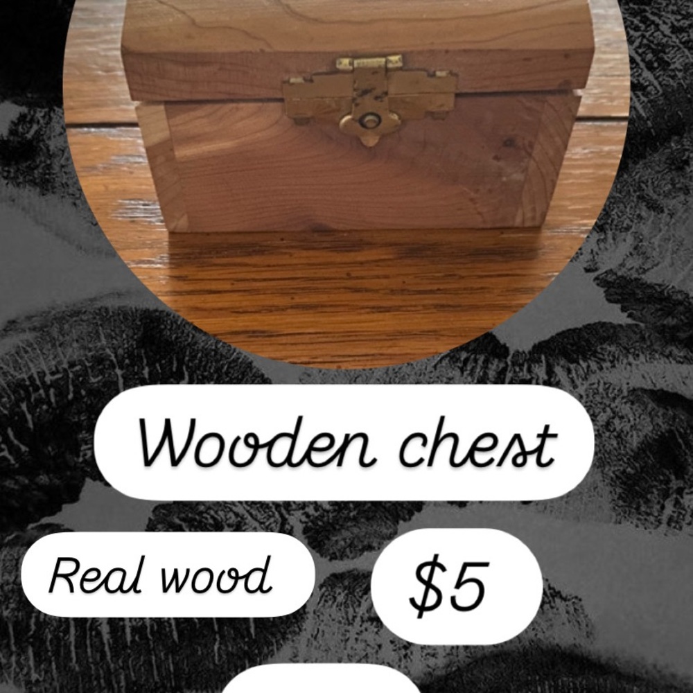 Wooden Chest with Gold Clasp